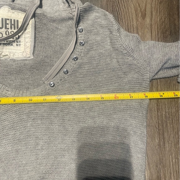 Ruehl No.925 Womens Sweater M Medium Vintage Y2K Lightweight Gray Knit Hoodie - Picture 7 of 10